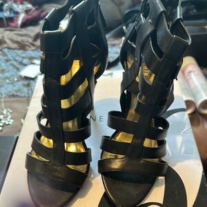 Elegant Black Strappy Women's Heels